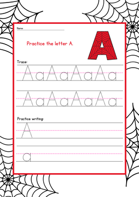 Spider-Web Alphabet Adventure: Printable A-Z Handwriting Practice Workbook