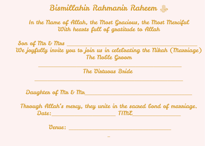 Wedding Ceremony Card