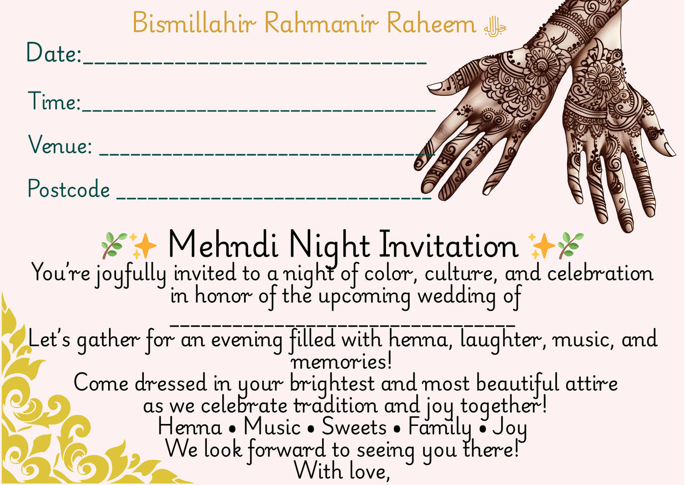 Wedding Ceremony Card