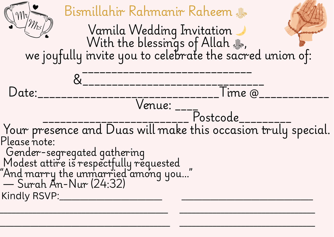 Wedding Ceremony Card