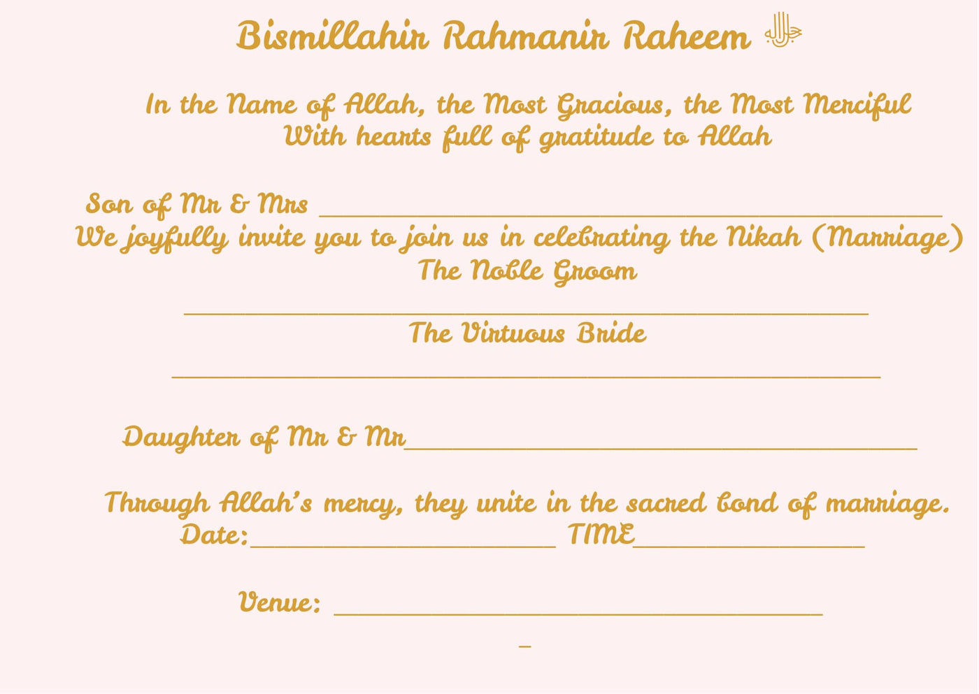 Wedding Invitation card